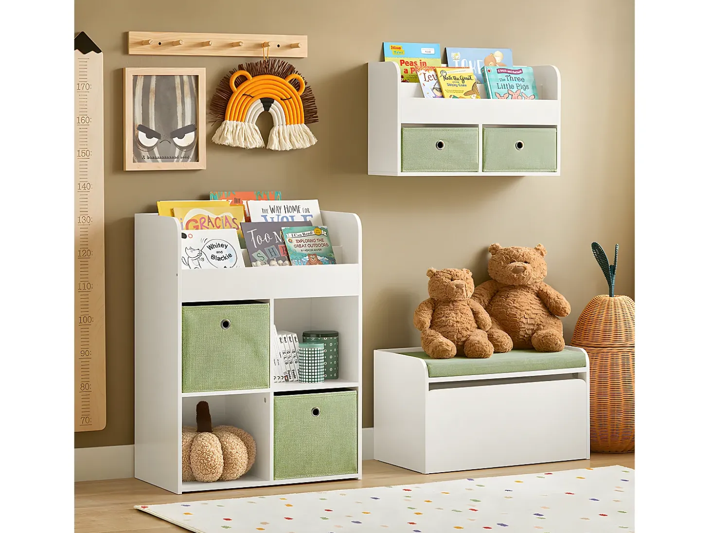 SoBuy armário de criança, armário de livros infantis, armário infantil KMB79-W