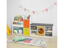 SoBuy armário de criança, armário de livros infantis, armário infantil KMB37-W