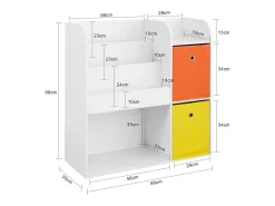 SoBuy armário de criança, armário de livros infantis, armário infantil KMB37-W