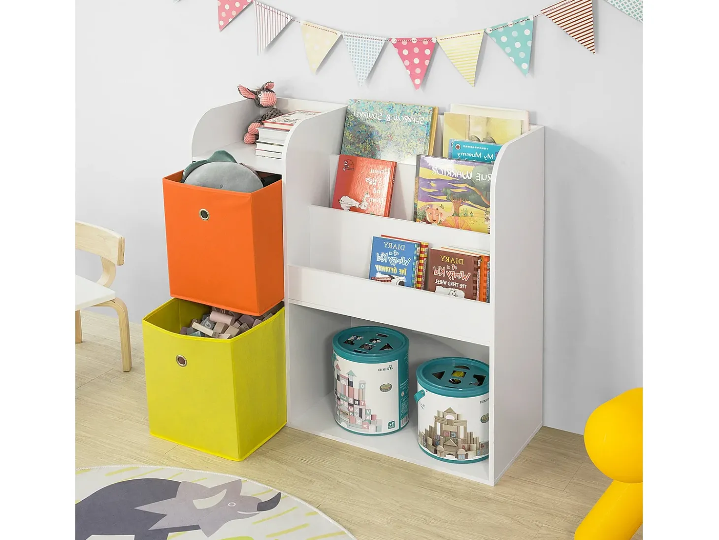 SoBuy armário de criança, armário de livros infantis, armário infantil KMB37-W