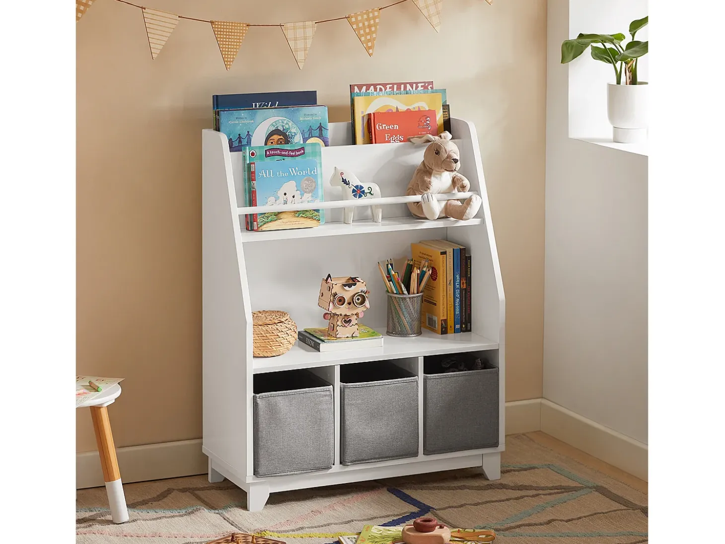 SoBuy armário de criança, armário de livros infantis, armário infantil KMB34-W