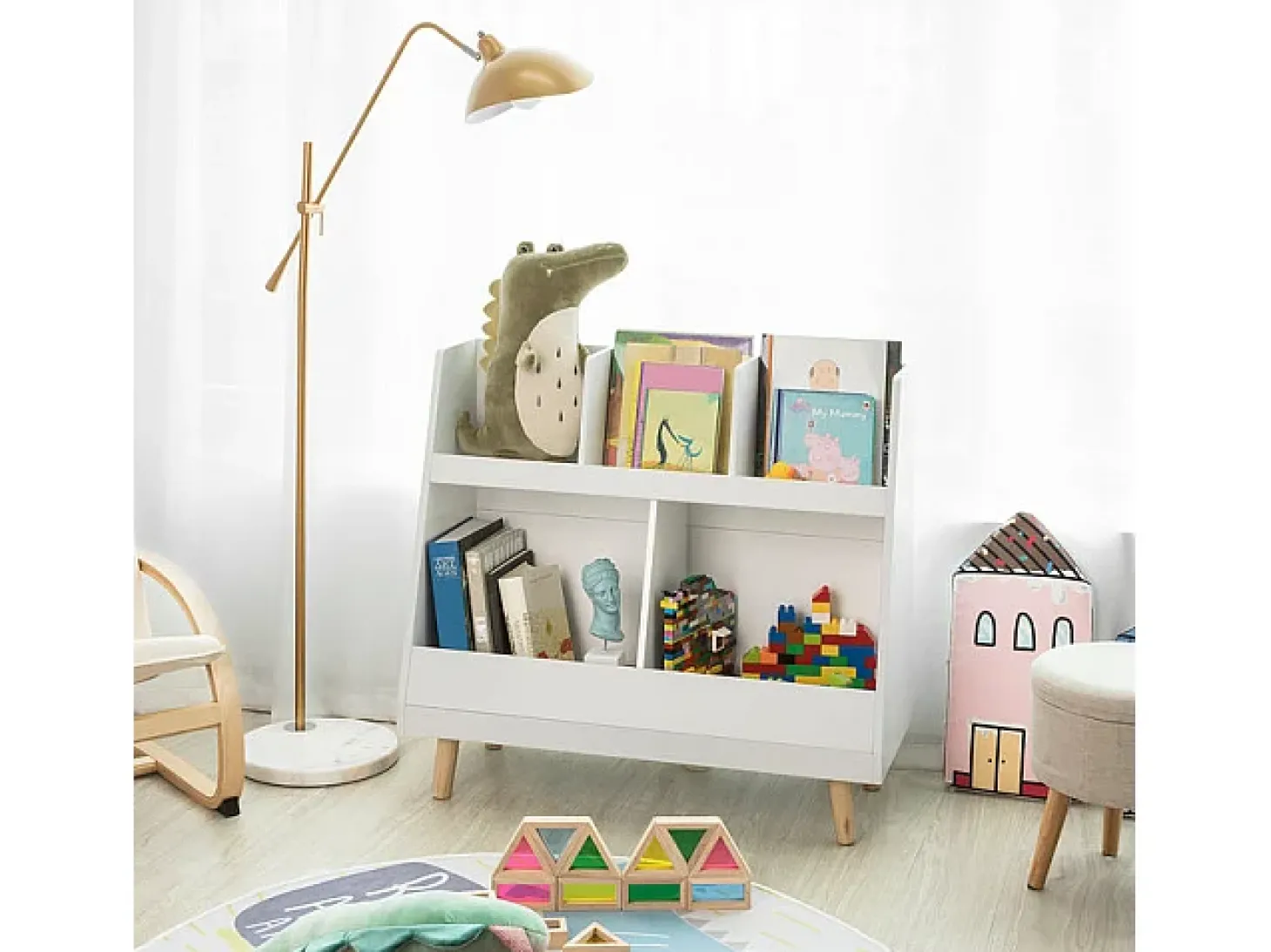 SoBuy armário de criança, armário de livros infantis, armário infantil KMB19-W