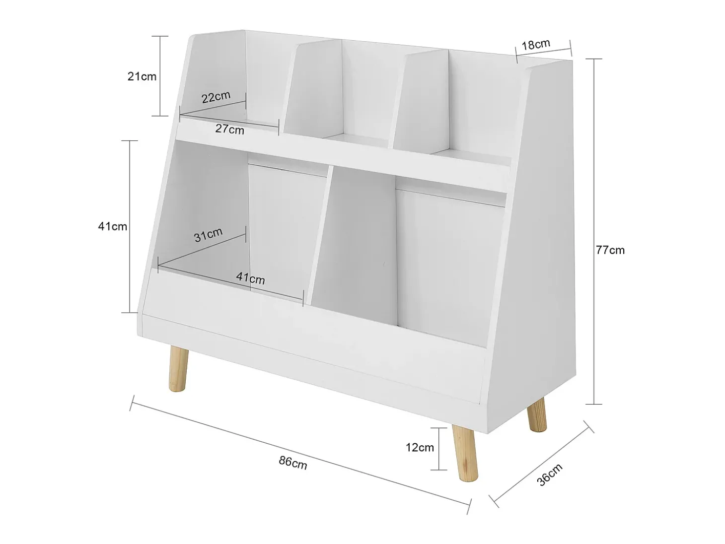 SoBuy armário de criança, armário de livros infantis, armário infantil KMB19-W
