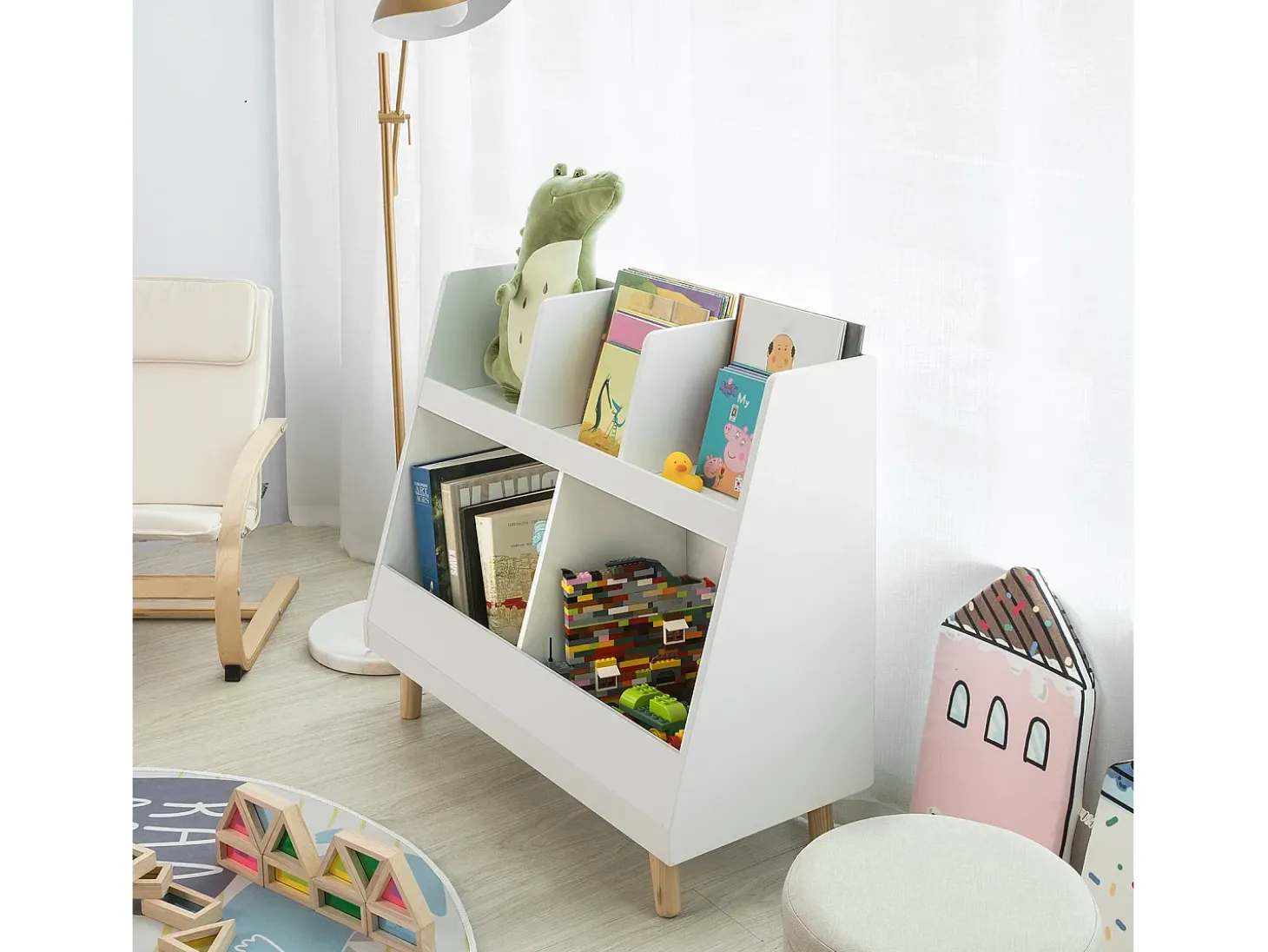 SoBuy armário de criança, armário de livros infantis, armário infantil KMB19-W
