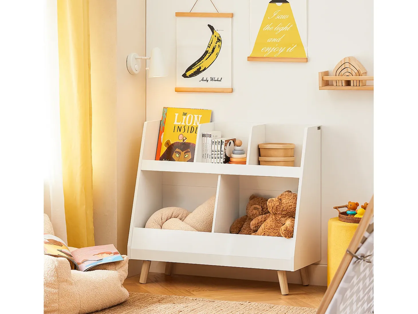 SoBuy armário de criança, armário de livros infantis, armário infantil KMB19-W