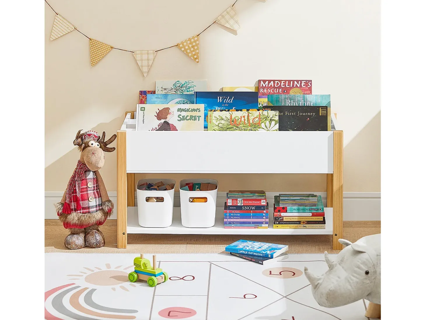 SoBuy armário de criança, armário de livros infantis, armário infantil KMB35-W