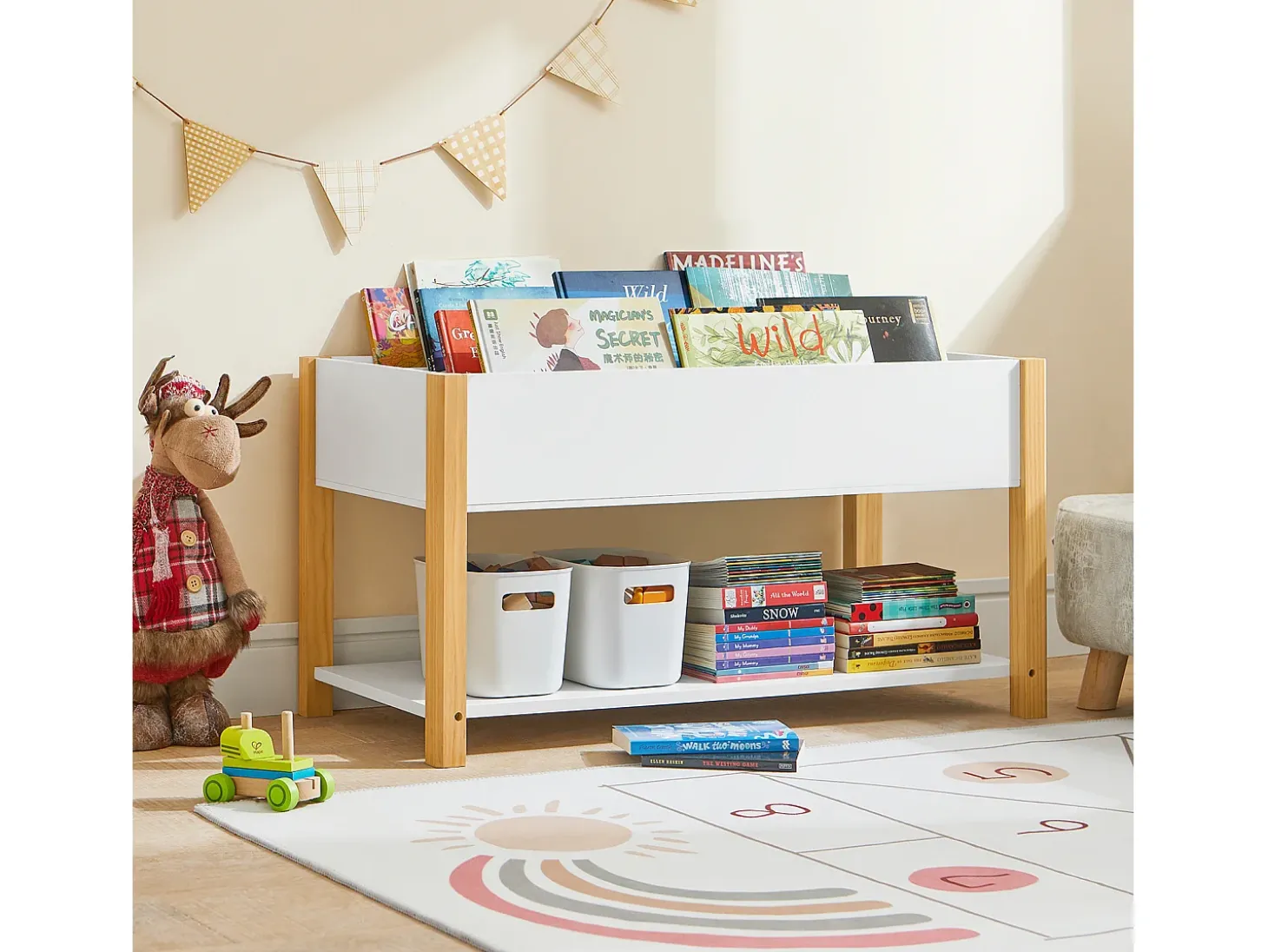 SoBuy armário de criança, armário de livros infantis, armário infantil KMB35-W