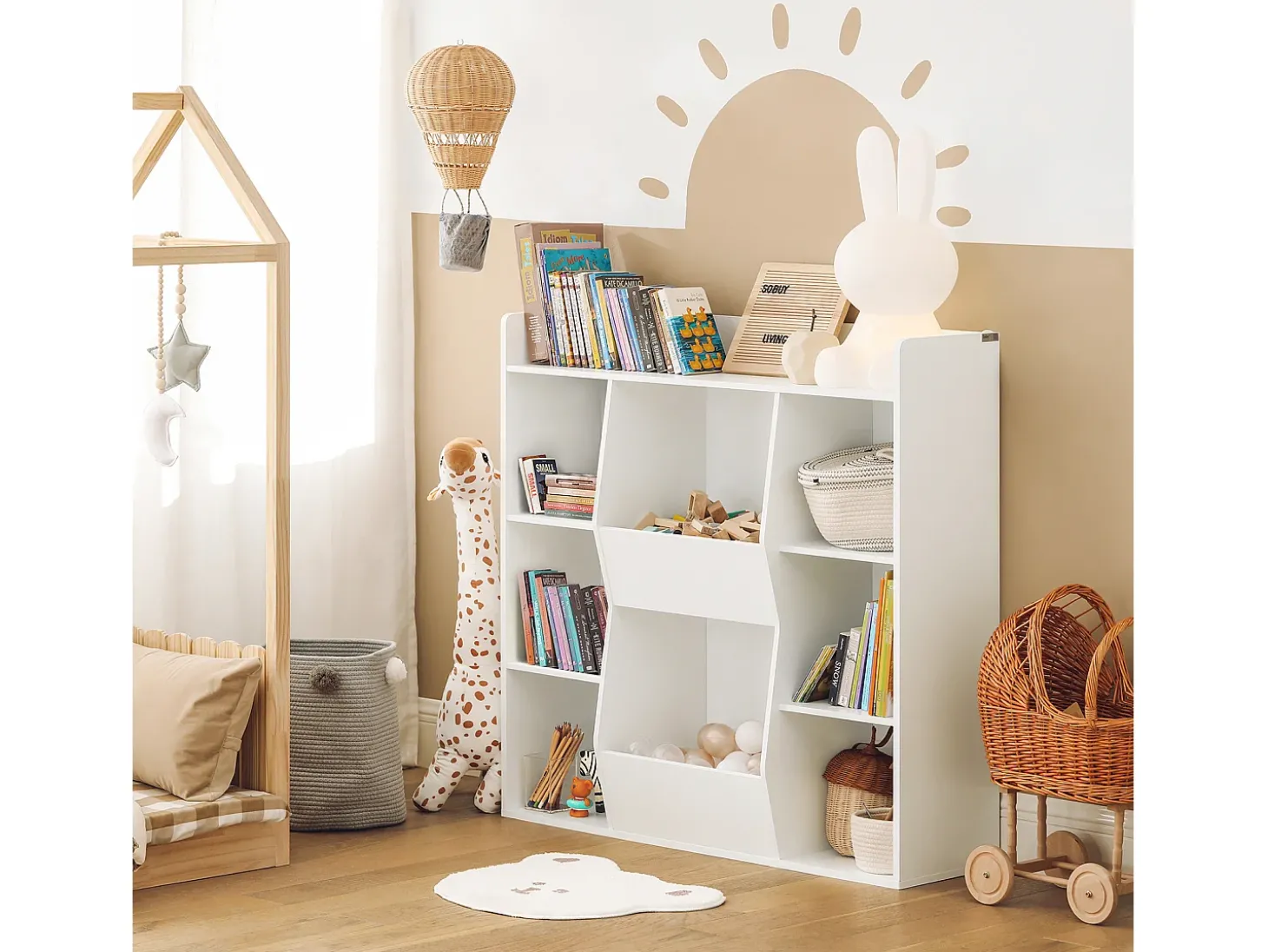 SoBuy armário de criança, armário de livros infantis, armário infantil KMB55-W