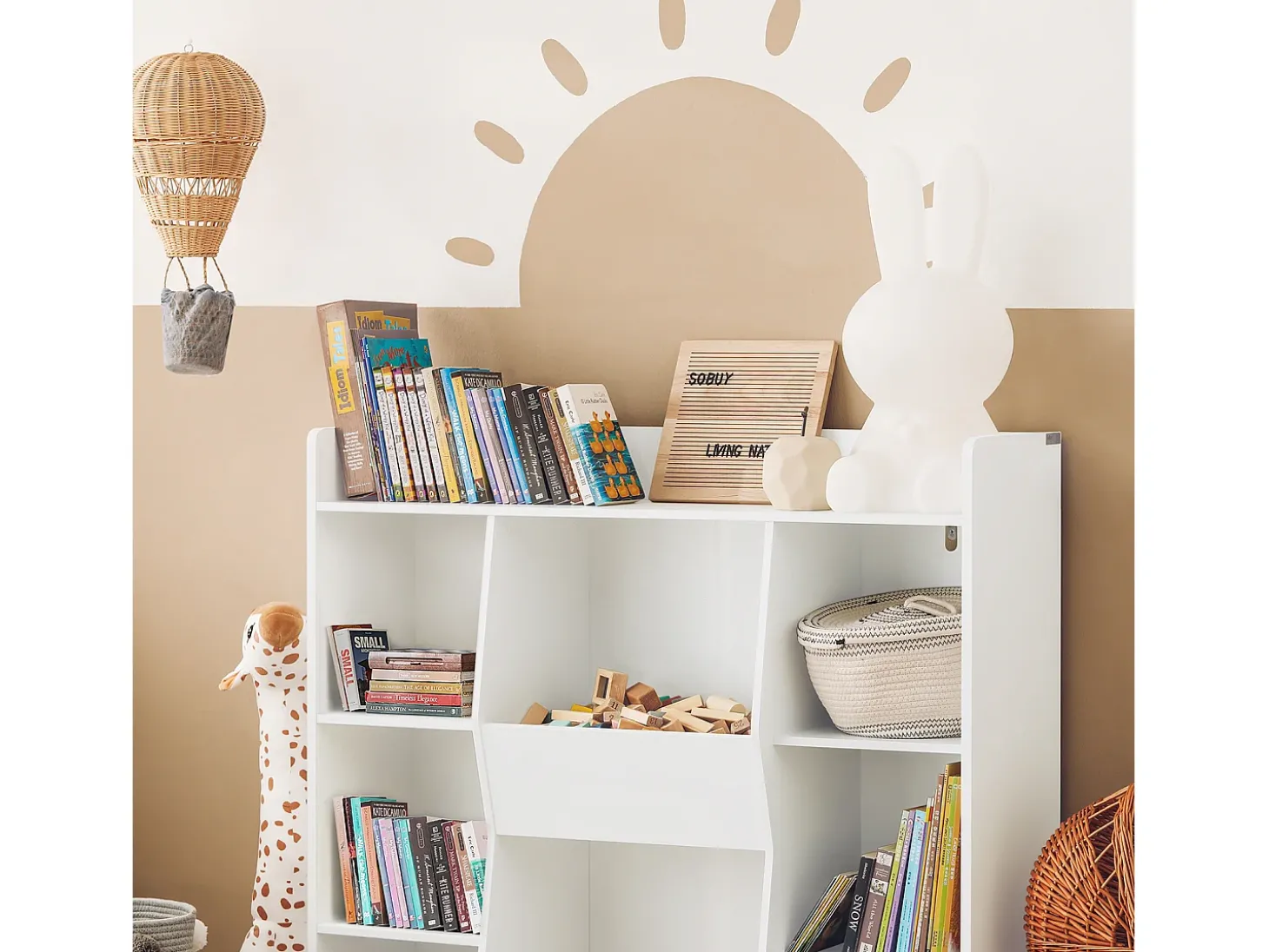 SoBuy armário de criança, armário de livros infantis, armário infantil KMB55-W