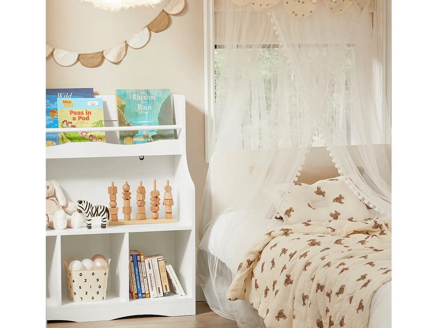 SoBuy armário de criança, armário de livros infantis, armário infantil KMB57-W