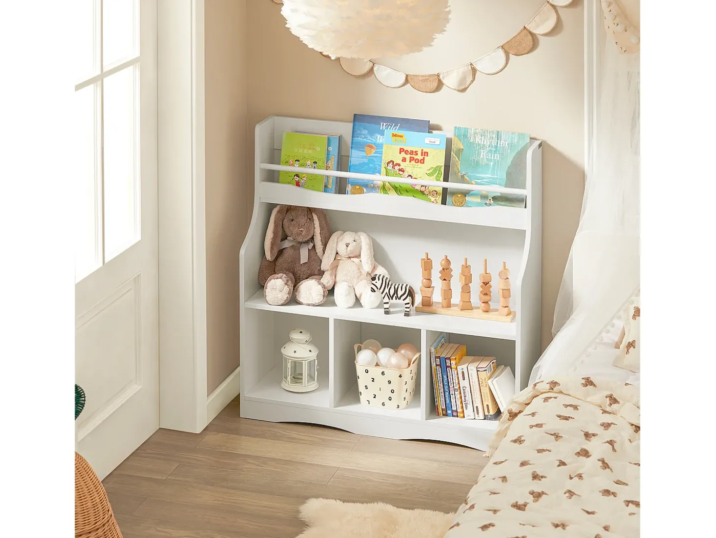 SoBuy armário de criança, armário de livros infantis, armário infantil KMB57-W