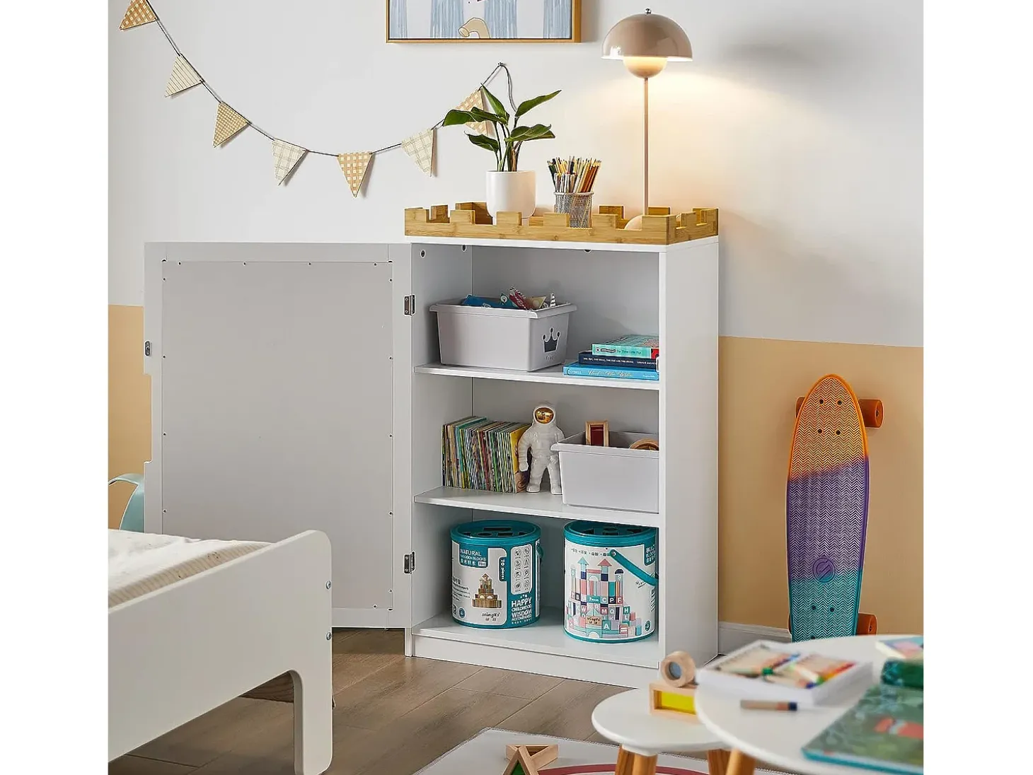 SoBuy armário de criança, armário de livros infantis, armário infantil KMB43-W