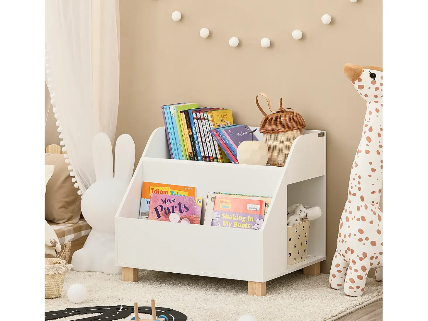 SoBuy armário de criança, armário de livros infantis, armário infantil KMB54-W