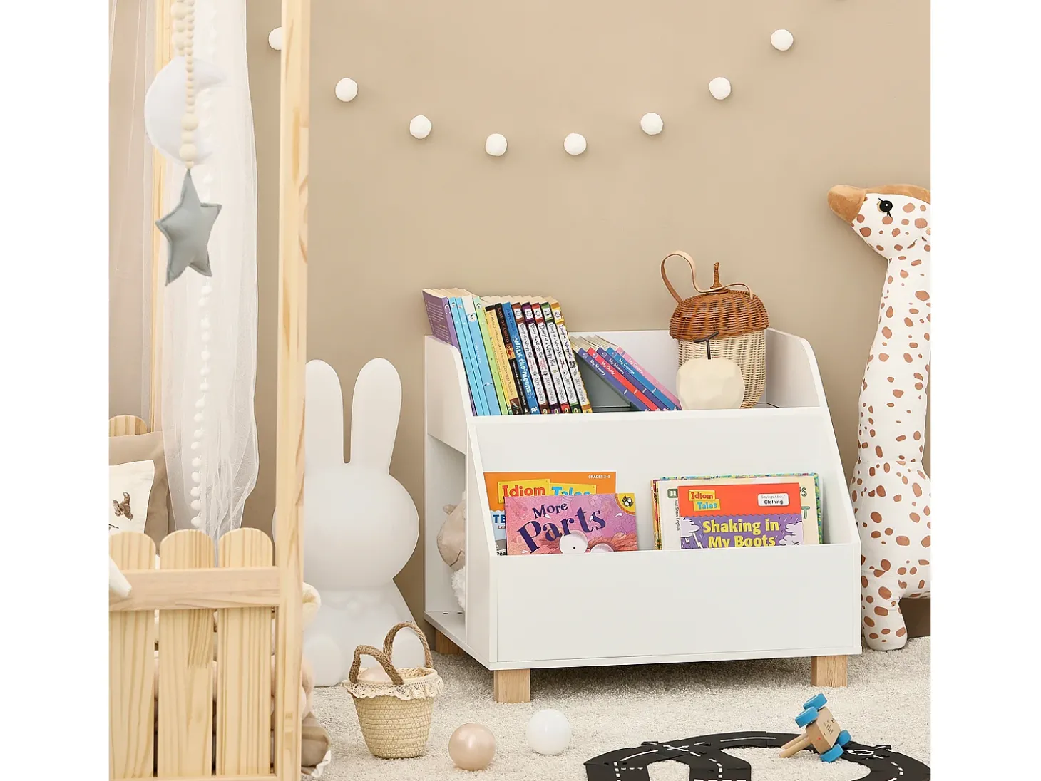 SoBuy armário de criança, armário de livros infantis, armário infantil KMB54-W