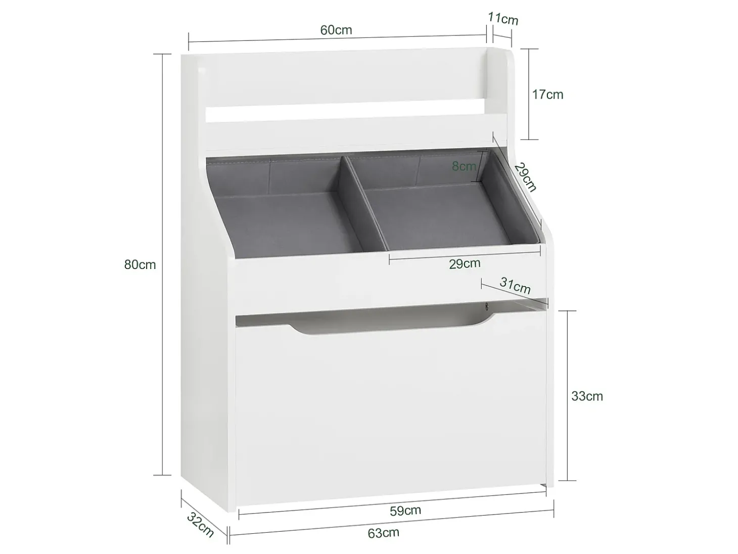 SoBuy armário de criança, armário de livros infantis, armário infantil KMB71-W