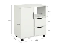SoBuy armário de impressora, Armário para impressora, carrinho de livros FBT105-W