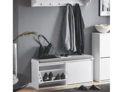 SoBuy Armário de sapatos com prateleira, banco, Banco com sapateira FSR98-XL-W