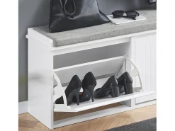 SoBuy Armário de sapatos com prateleira, banco, Banco com sapateira FSR98-XL-W