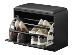 SoBuy Armário de sapatos com prateleira, banco, Banco com sapateira FSR16-SCH