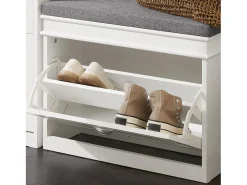 SoBuy Armário de sapatos com prateleira, banco, Banco com sapateira FSR82-K-W