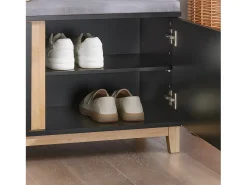 SoBuy Armário de sapatos com prateleira, banco, Banco com sapateira FSR117-SCH