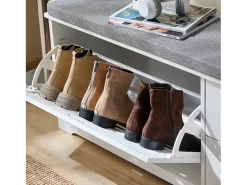 SoBuy Armário de sapatos com prateleira, banco, Banco com sapateira FSR185-W