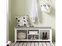 SoBuy Armário de sapatos com prateleira, banco, Banco com sapateira FSR35-W