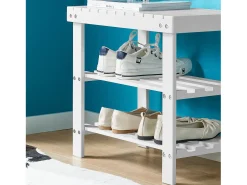 SoBuy Armário de sapatos com prateleira, banco, Banco com sapateira FSR02-K-W