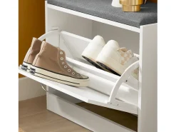 SoBuy Armário de sapatos com prateleira, banco, Banco com sapateira FSR16-K-W
