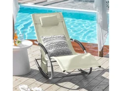 SoBuy cadeira de balanço, cadeira de jardim, cadeira de jardim exterior OGS28-MI