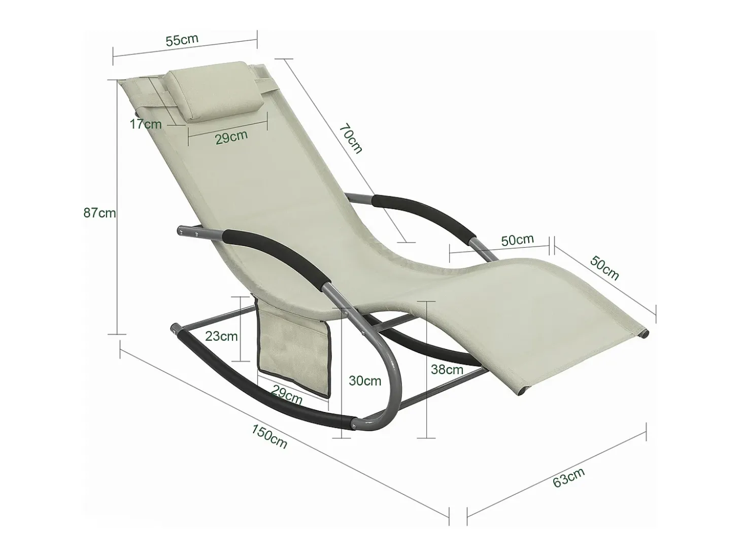 SoBuy cadeira de balanço, cadeira de jardim, cadeira de jardim exterior OGS28-MI
