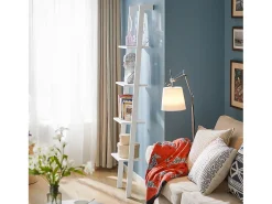 SoBuy escada de madeira, escada decorativa, escritório FRG15-W