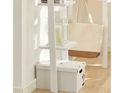 SoBuy escada de madeira, escada decorativa, escritório FRG15-W