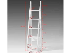 SoBuy escada de madeira, escada decorativa, escritório FRG101-W