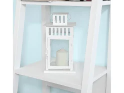 SoBuy escada de madeira, escada decorativa, escritório FRG101-W