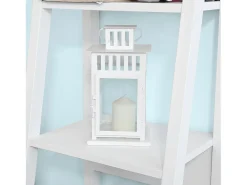 SoBuy escada de madeira, escada decorativa, escritório FRG101-W
