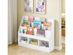 SoBuy Estante Infantil de Livros com 3 Prateleiras Branco 100x29.8x80cm Minimalista KMB118-W