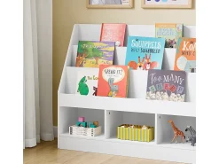 SoBuy Estante Infantil de Livros com 3 Prateleiras Branco 100x29.8x80cm Minimalista KMB118-W