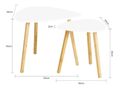 SoBuy mesa de cabeceira, mesa de café, mesa de café redonda FBT74-W