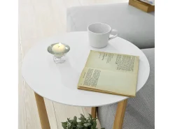 SoBuy mesa de cabeceira, mesa de café, mesa de café redonda FBT52-WN