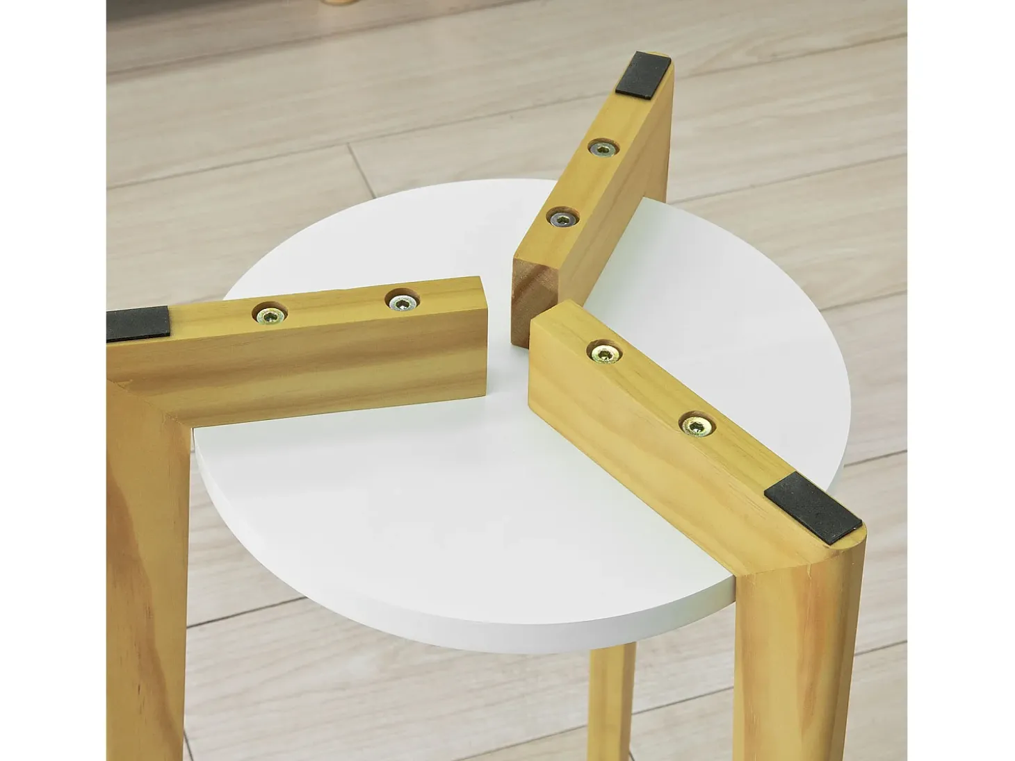 SoBuy mesa de cabeceira, mesa de café, mesa de café redonda FBT52-WN