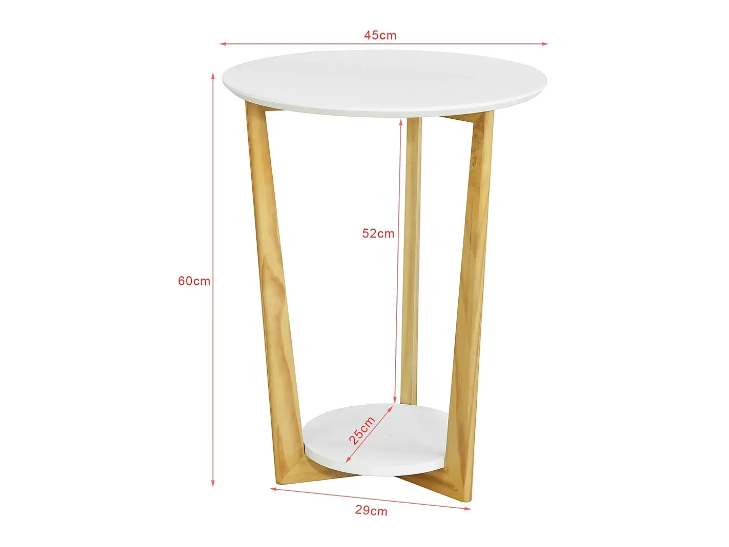 SoBuy mesa de cabeceira, mesa de café, mesa de café redonda FBT52-WN