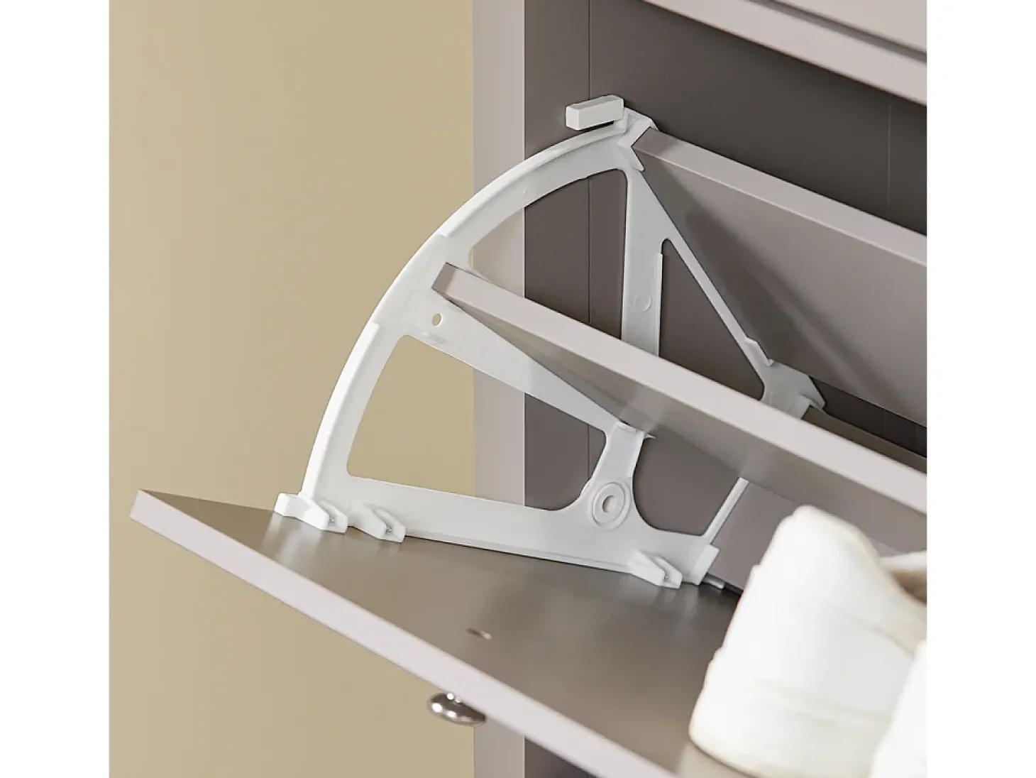 SoBuy Sapateira Estreita com Gaveta e 2 Portas para 12 Pares, Design Nórdico, Cor Castanha