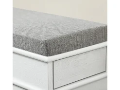 SoBuy Sapateira Fina Economizadora de Espaço com Banco Efeito Madeira Envelhecida Branco 75x24x51cm