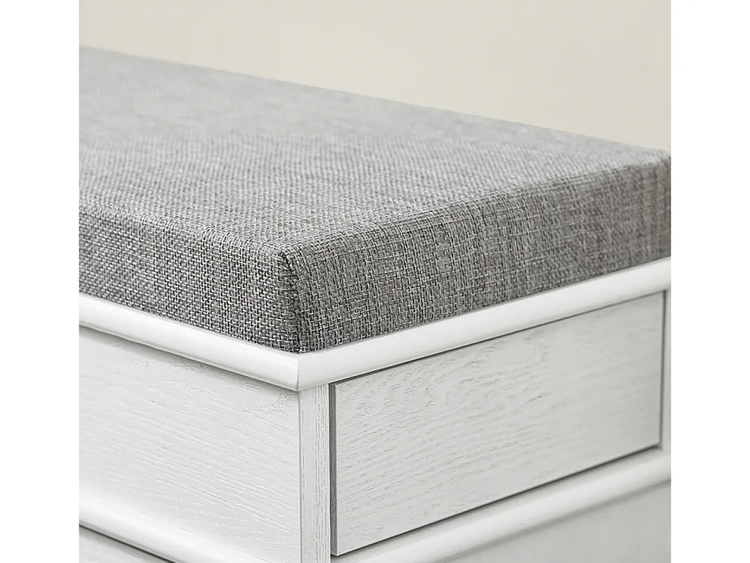 SoBuy Sapateira Fina Economizadora de Espaço com Banco Efeito Madeira Envelhecida Branco 75x24x51cm