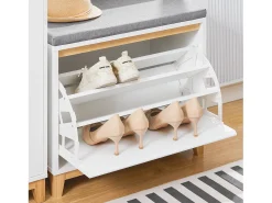 SoBuy, suporte para sapatos de entrada, suporte para sapatos, prateleira de sapatos estreita, FSR190-WN