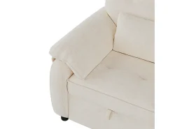 Sofá 3 em 1 - 2 lugares - Sofá dobrável - Encosto ajustável - Porta de carregamento USB - Inclui 2 almofadas - Chenille - bege
