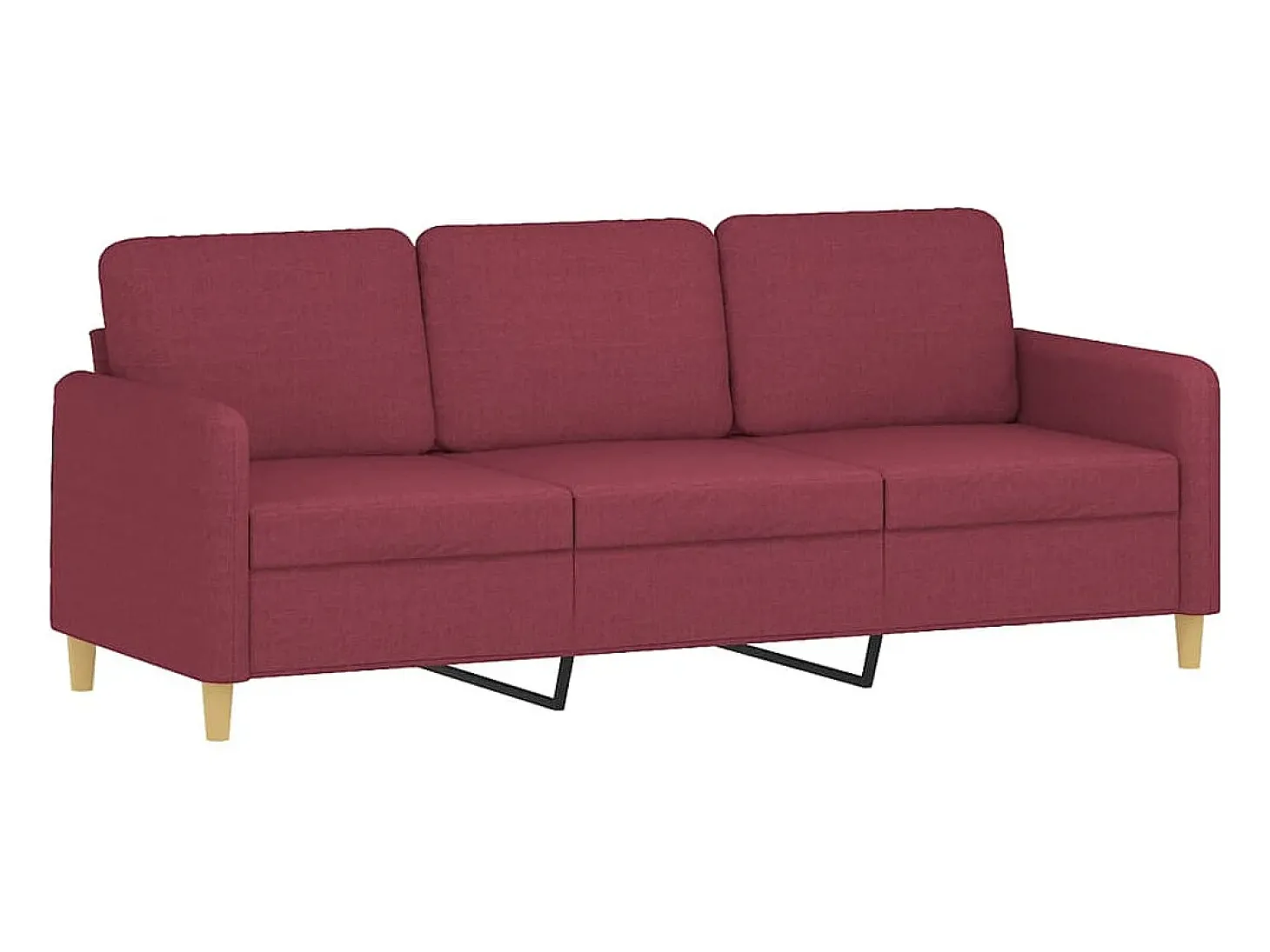 Sofá 3 lug. + almofadas decorativas 180cm tecido vermelho tinto