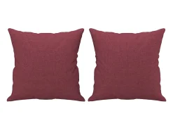 Sofá 3 lug. + almofadas decorativas 180cm tecido vermelho tinto