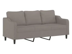Sofá 3 lug. +almofadas decoração 180cm tecido cinza-acastanhado PT906650